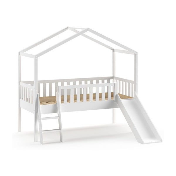Białe podwyższone łóżko dziecięce w kształcie domku 90x200 cm Dallas – Vipack