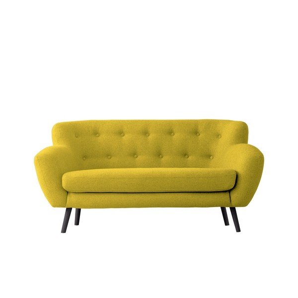Żółta sofa dwuosobowa Kooko Home Rock