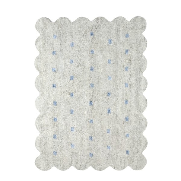 Biało-niebieski obustronny dywan bawełniany wykonany ręcznie Lorena Canals Biscuit, 120x160 cm