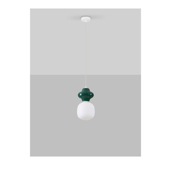 Biała/morska lampa wisząca ceramiczna ze szklanym kloszem ø 18 cm Clio – Nova Luce-image-3