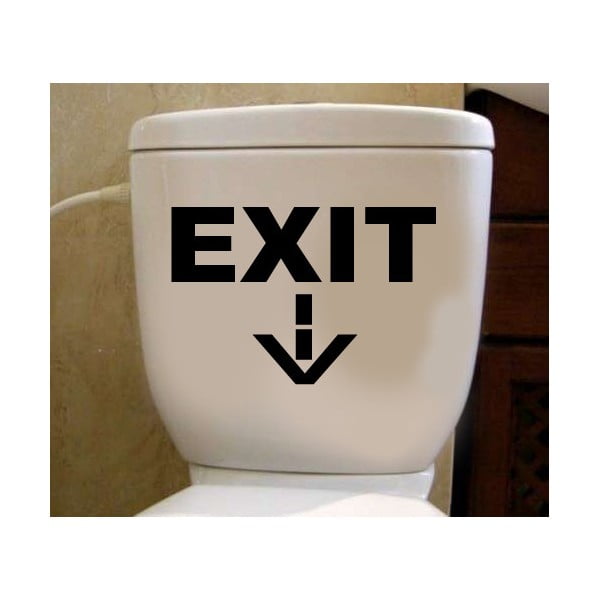 Naklejka winylowa do toalety Exit
