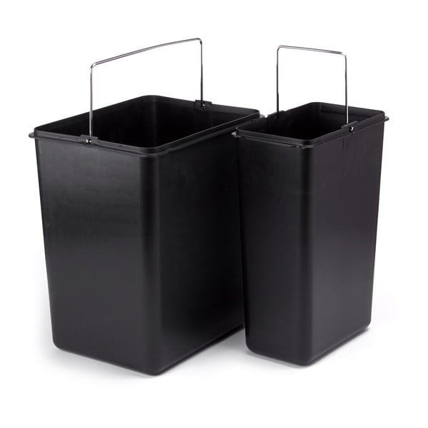 Stalowy kosz na śmieci 18+8 l do segregacji odpadów/z pedałem w kolorze matowego srebra   Tri Selectif – MSV-image-2