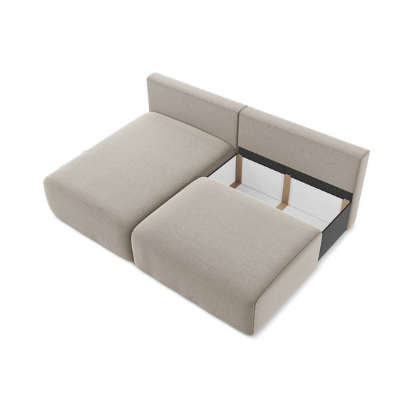 Szarobrązowy aksamitny rozkładany/ze schowkiem narożnik (lewostronny/z szezlongiem) Kalena – Makamii-image-4