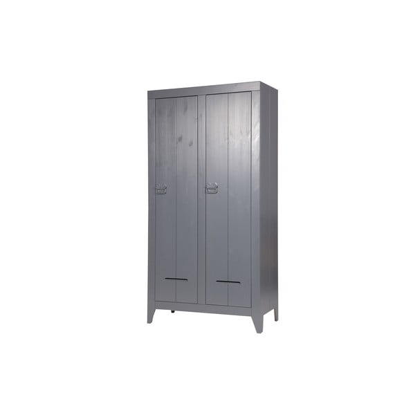 Stalowoszara szafa dwudrzwiowa WOOOD Kluis-image-1