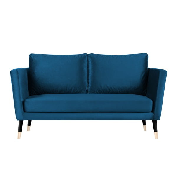 Niebieska sofa 2-osobowa z czarnymi nogami Paolo Bellutti Julia