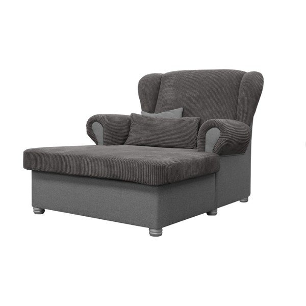 Szarobrązowy sztruksowy szezlong Lord – Ropez