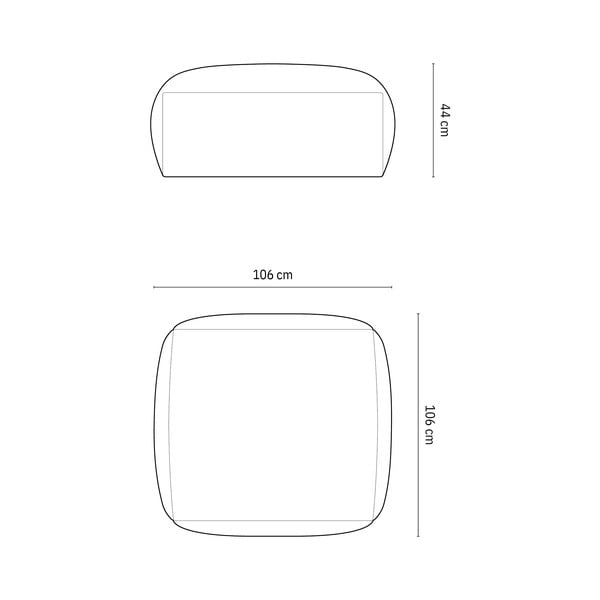 Szary aksamitny podnóżek modułowy Martina – Micadoni -image-4