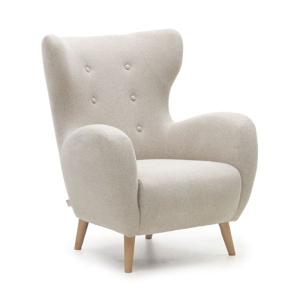 Beżowy fotel typu uszak Patio – Kave Home