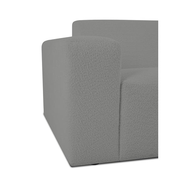 Szary narożnik z materiału bouclé (prawostronny) Roxy – Scandic-image-3