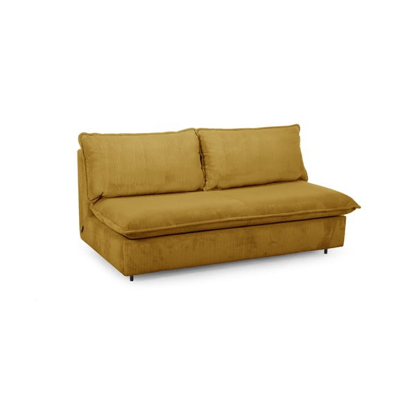 Żółta sztruksowa rozkładana sofa 184 cm Isadora – Bobochic Paris-image-2