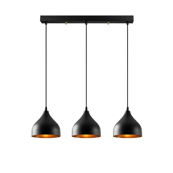 Czarna lampa wisząca z metalowym kloszem Tattoo – Opviq lights-image-2