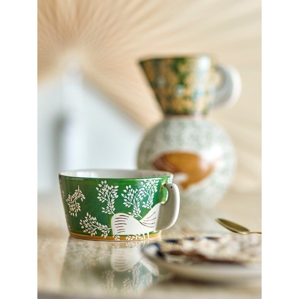 Zielona kamionkowa miska na zupę 460 ml Hezha – Bloomingville-image-1