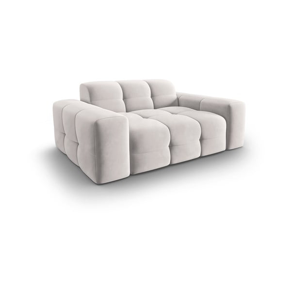 Jasnoszara aksamitna sofa 156 cm Kendal – Micadoni Home-image-3