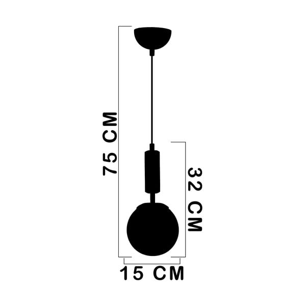 Czarno-szara lampa wisząca ze szklanym kloszem ø 15 cm Hector – Squid Lighting-image-2