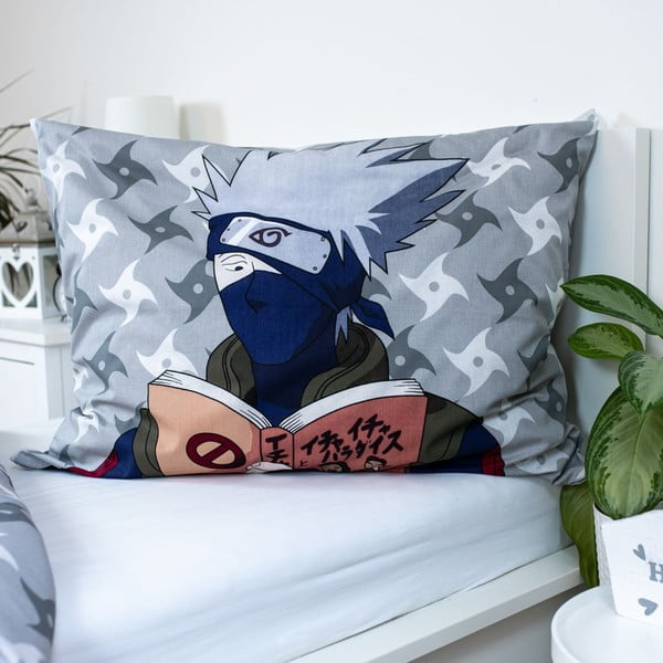 Bawełniana pościel dziecięca jednoosobowa 140x200 cm Naruto "Grey" – Jerry Fabrics-image-4