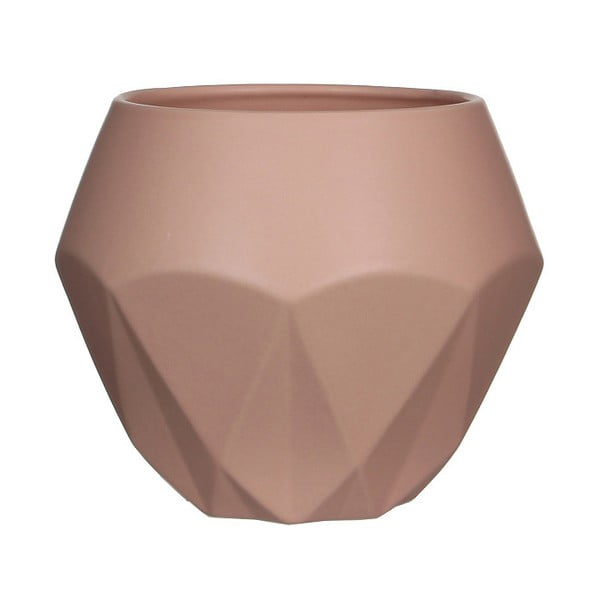 Różowa doniczka ceramiczna Mica Gem, 17x20,5 cm
