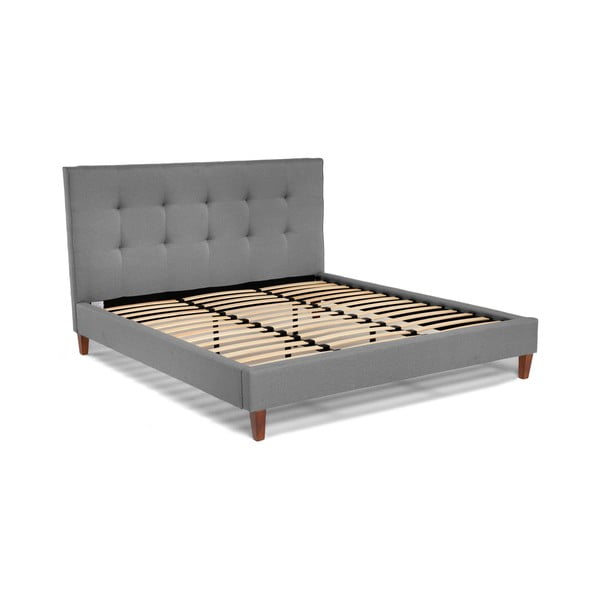 Szare łóżko 2-osobowe Chez Ro Skagen, 180x200 cm