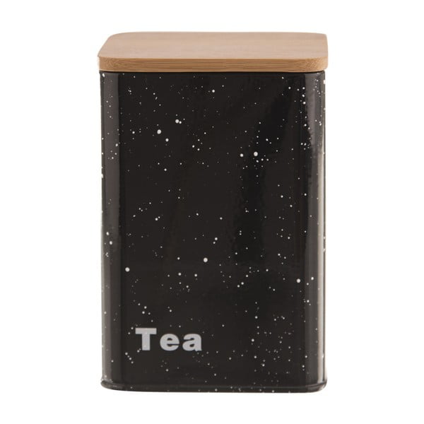 Pojemnik blaszany na herbatę z drewnianym wieczkiem Orion Mramor