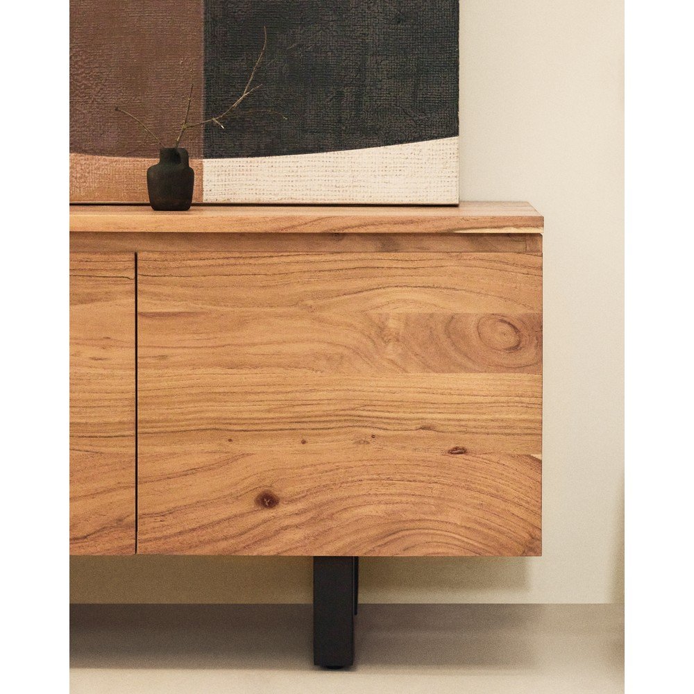 Szafka pod TV z litego drewna akacjowego w naturalnym kolorze 200x58x40 cm Uxue – Kave Home (zdjęcie 10)
