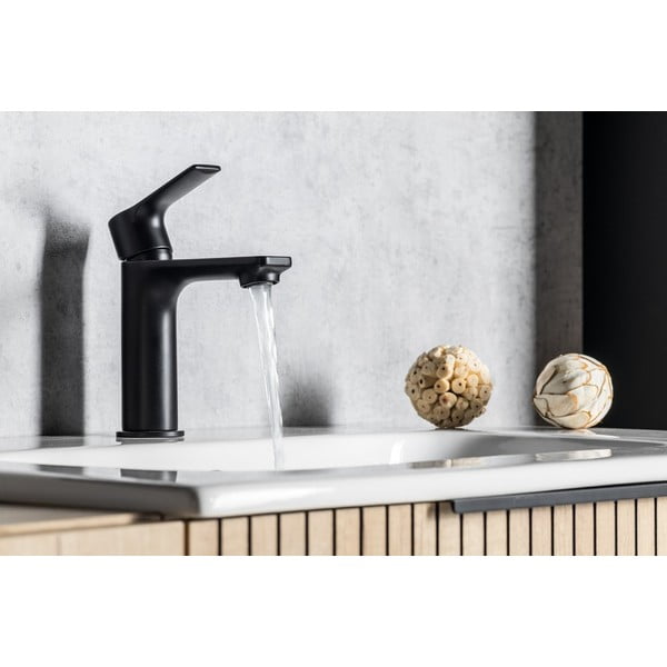 Bateria umywalkowa stojąca w kolorze matowej czerni Pax – Sapho-image-3