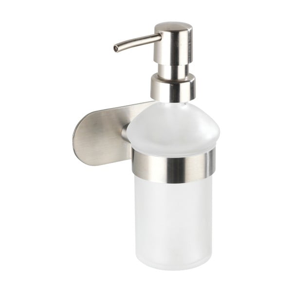 Samoprzylepny szklany dozownik do mydła w kolorze matowego srebra 200 ml Orea – Wenko-image-3