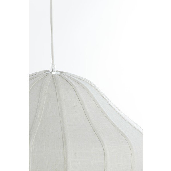 Kremowa lampa wisząca z tekstylnym kloszem ø 10 cm Sukau – Light & Living-image-4