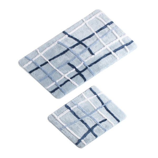 Zestaw 2 jasnoniebieskich dywaników łazienkowych Verge Bath Mat Linus