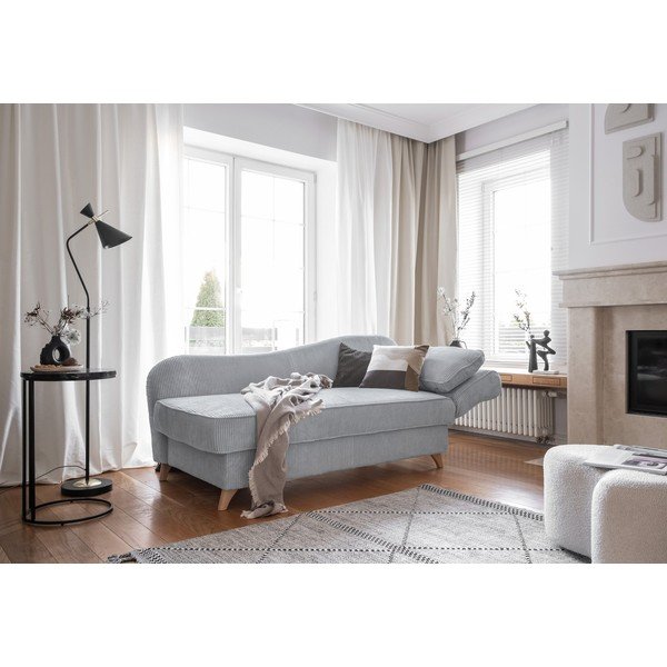 Jasnoszary sztruksowy szezlong (prawostronny) Chic Charlotte – Miuform-image-2