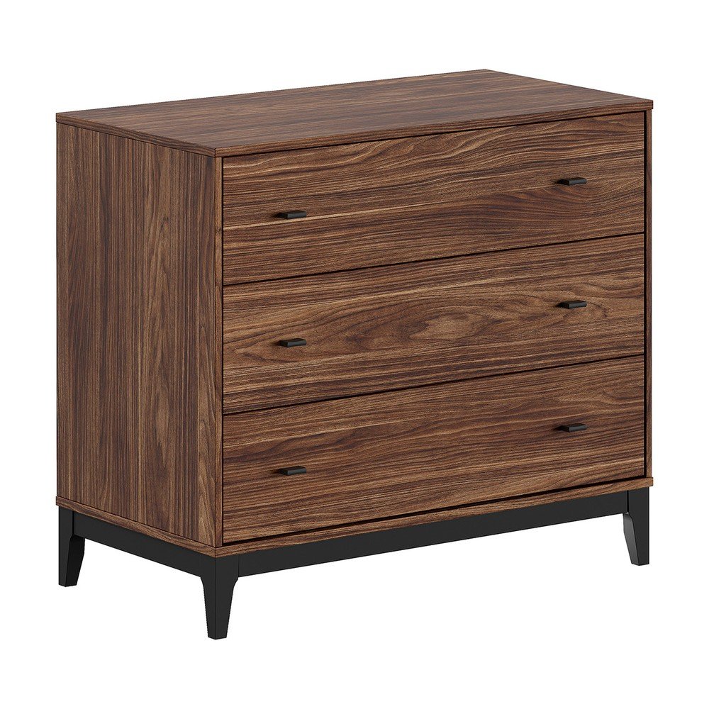 Komoda w dekorze orzecha w ciemnym naturalnym kolorze 100x89x55 cm Ilyas – Vipack