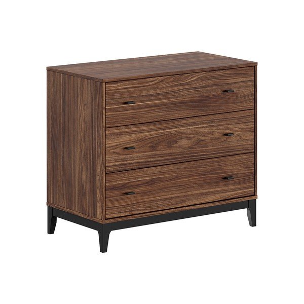 Komoda w dekorze orzecha w ciemnym naturalnym kolorze 100x89x55 cm Ilyas – Vipack