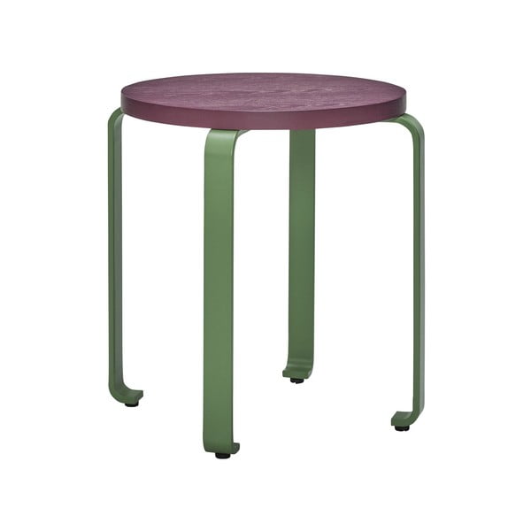 Zielony i fioletowy stołek z drewna jesionowego Smile - Hübsch