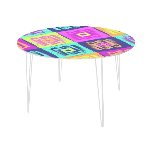 Stół do jadalni Colorful Triangles, 120 cm