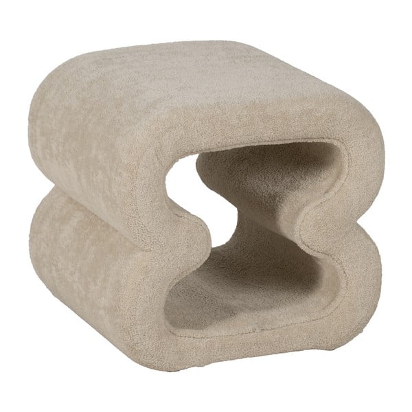 Beżowy puf z materiału bouclé – Ixia