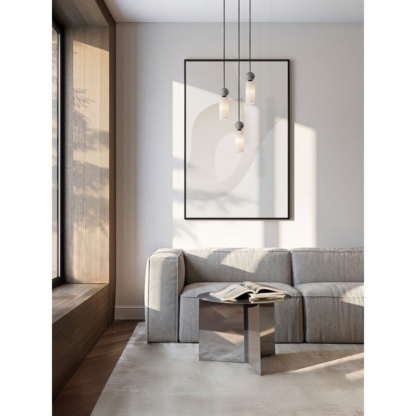 Kamienna lampa wisząca w kolorze matowej czerni ze szklanym kloszem ø 25 cm Filomena – Nova Luce-image-2