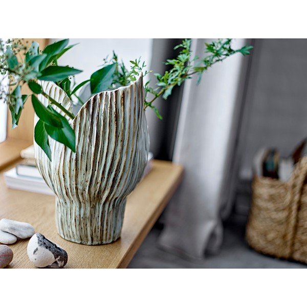 Jasnozielony kamionkowy wazon (wysokość 30 cm) Mahira – Bloomingville-image-2