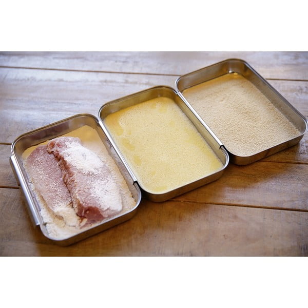 Zestaw do panierowania ze stali nierdzewnej w kolorze srebra – Maximex-image-1