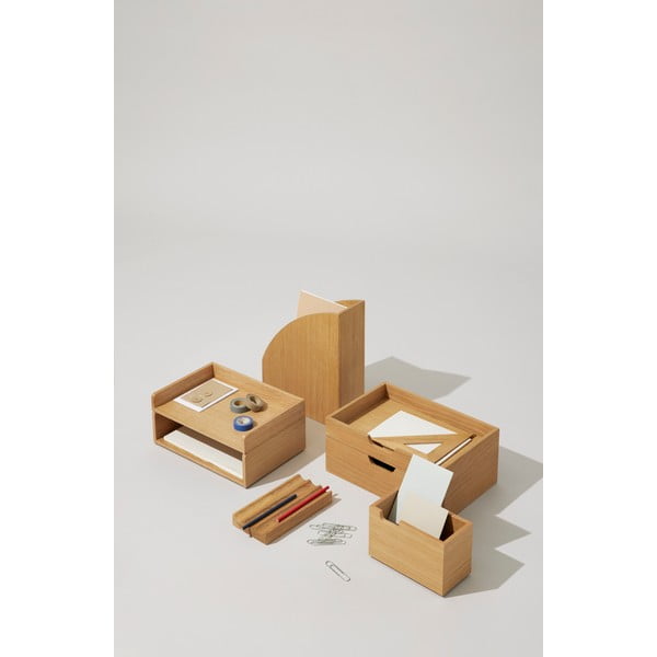 Drewniany organizer na artykuły papiernicze Staple – Hübsch-image-4