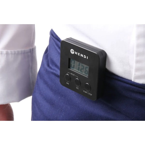 Czarny cyfrowy minutnik z magnesem Hendi-image-2