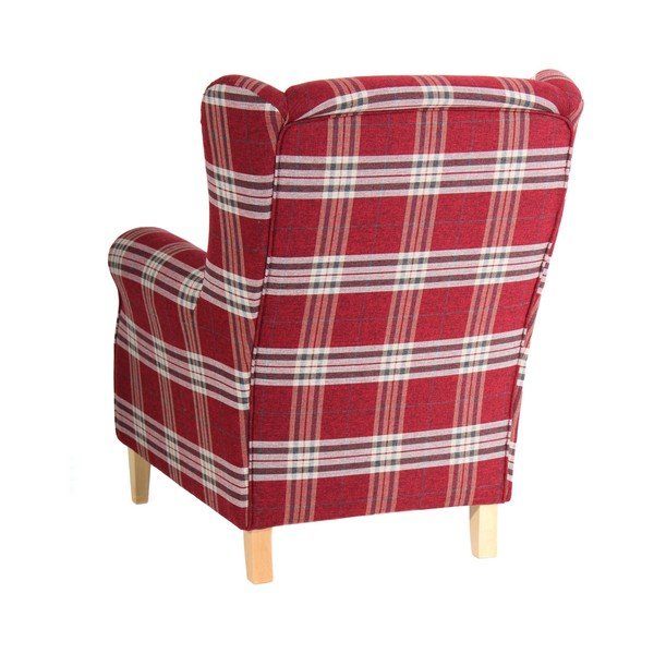 Czerwony fotel w kratę Max Winzer Lorris-image-4