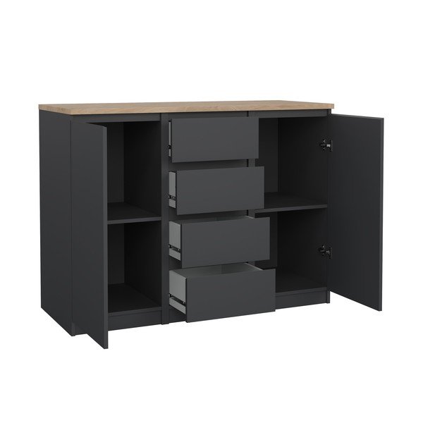 Ciemnoszara komoda 121x91x50 cm Naia – Tvilum-image-2