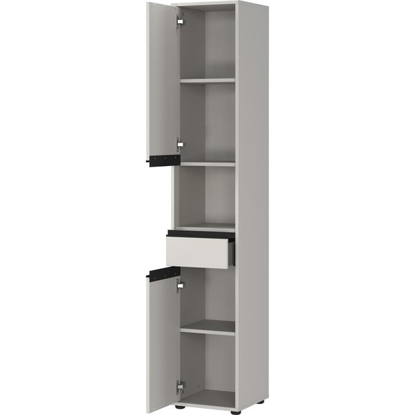 Szara wysoka wąska szafka łazienkowa 33x181 cm Lemont – Germania-image-3