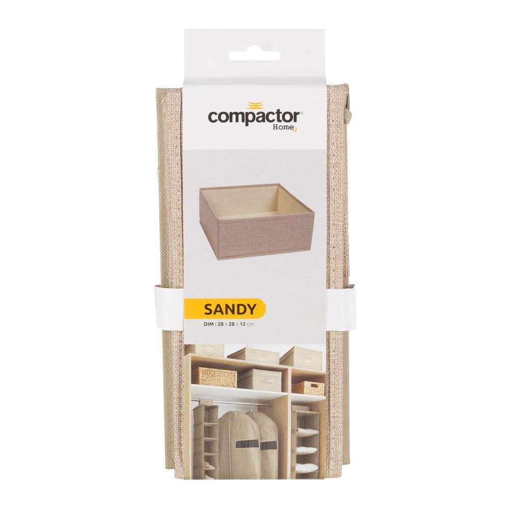 Beżowy tekstylny pojemnik 28x12x12 cm Sandy – Compactor (zdjęcie 9)