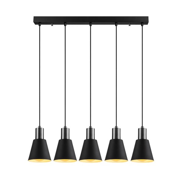 Czarna lampa wisząca z 5 kloszami Opviq lights Kem-image-2