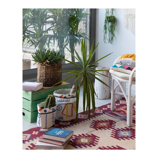 Zestaw 2 tekstylnych osłonek na doniczki Madre Selva Juno-image-1