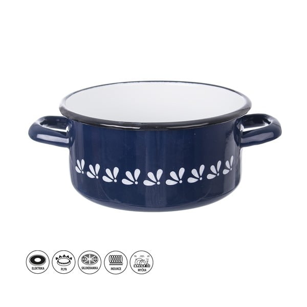Niebieski emaliowany garnek Orion, 1,5 l-image-3