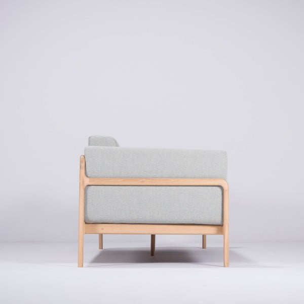 Niebieskoszara sofa z konstrukcją z drewna dębowego Gazzda Fawn, 240 cm-image-2