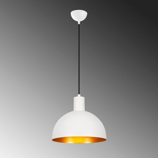 Lampa wisząca w biało-złotym kolorze z metalowym kloszem ø 30 cm Sivani – Opviq lights-image-2