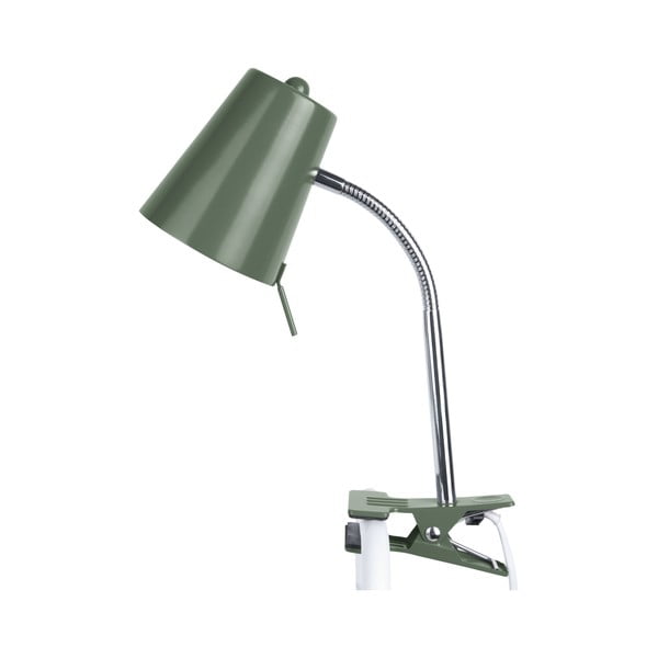 Zielona lampa stołowa z klipsem Leitmotiv Z