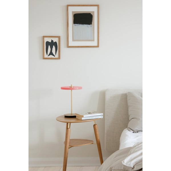 Różowa lampa stołowa LED ze ściemniaczem i metalowym kloszem (wysokość 31 cm) Asteria Move – UMAGE-image-1