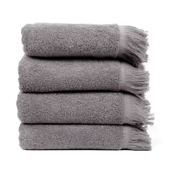 Komplet 4 szarych ręczników bawełnianych Casa Di Bassi Soft, 50x90 cm